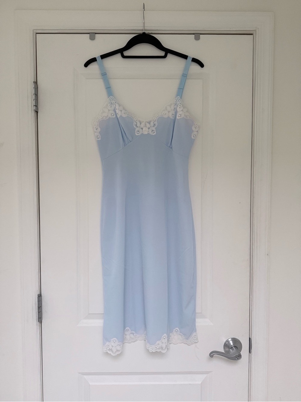 VTG Vintage American Maid 60s Blue Lace Trim Slip/Dress - Size 34 or S EUC